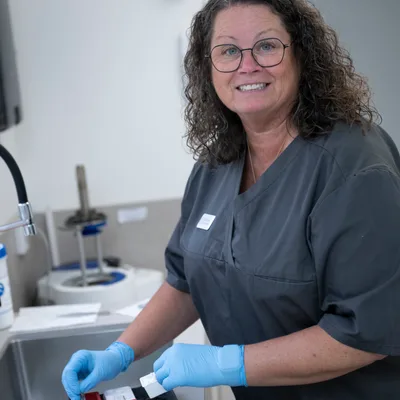 Porträtt av Helena Borg, Tandsköterska på Gamla Stans Tandklinik